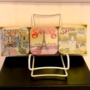 La Savonnerie de Nyons COTTON FLOWER Soaps 3 x 3.5oz BN in Deco Tin…